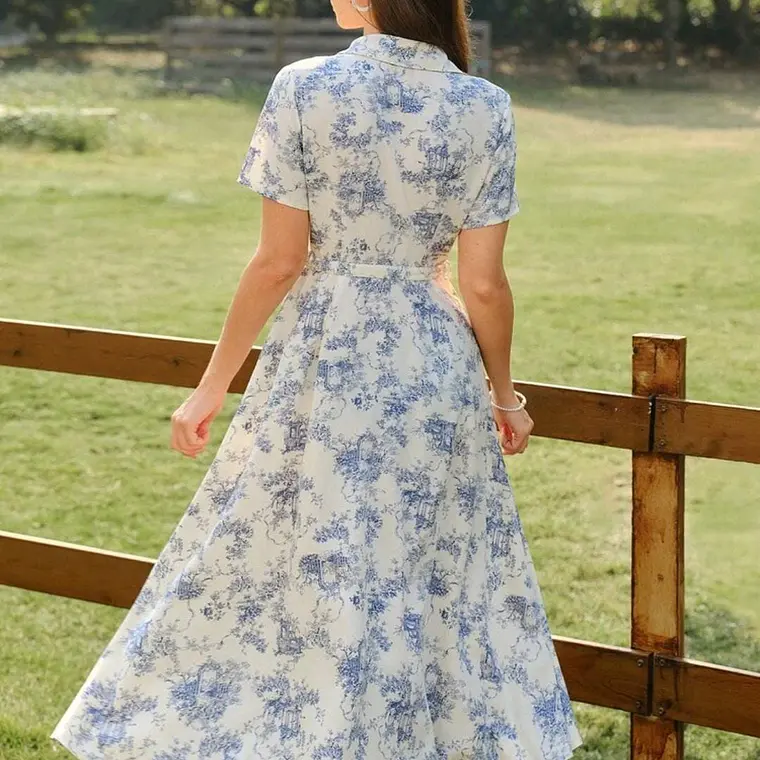 VESTIDO LARGO CASUAL CON FLORES TALLA G 5