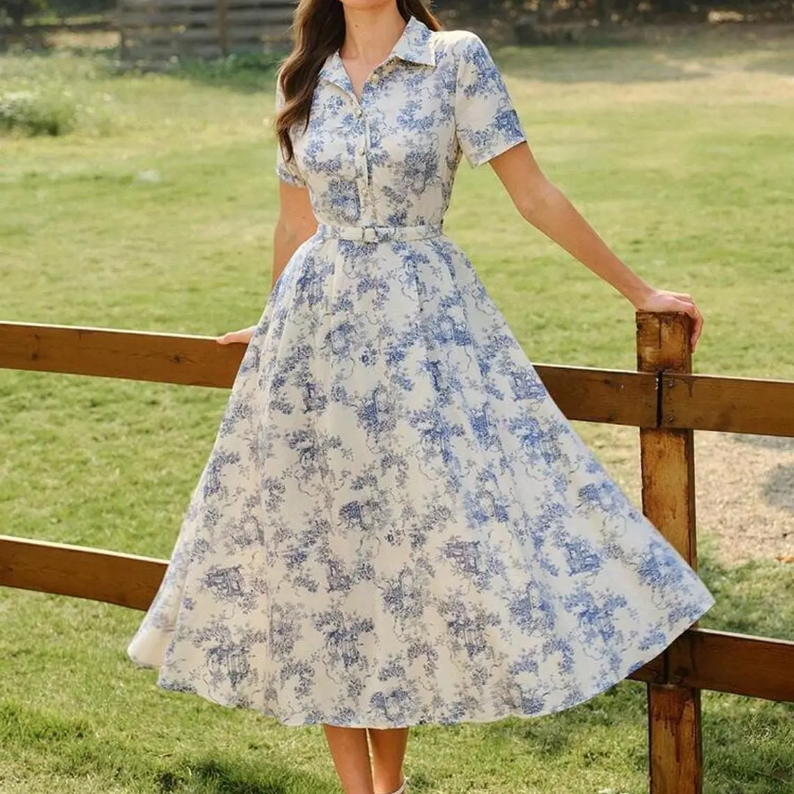 VESTIDO LARGO CASUAL CON FLORES TALLA G 6