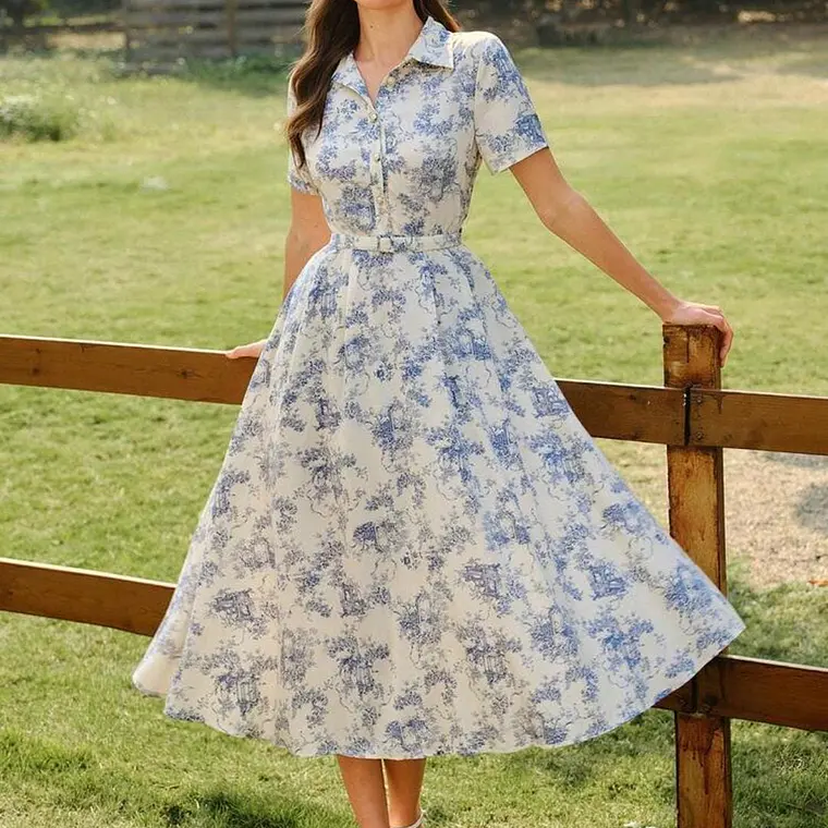 VESTIDO LARGO CASUAL CON FLORES TALLA G 6