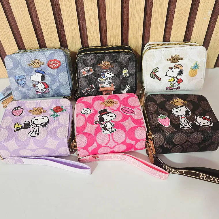 CARTERA/MONEDERO CON 3 CIERRES (SNOOPY)MOD# WLW6-65 3