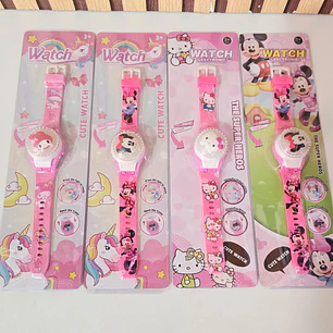 RELOJ INFANTIL CON LUZ VARIOS PERSONAJES MOD# WHF-2