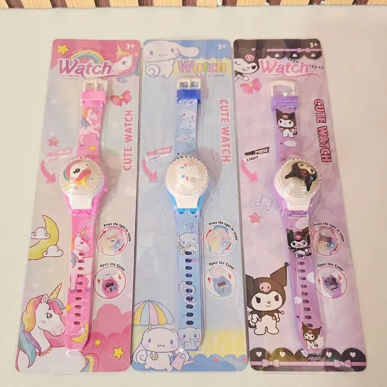 RELOJ INFANTIL CON LUZ VARIOS PERSONAJES MOD# WHF-2 4