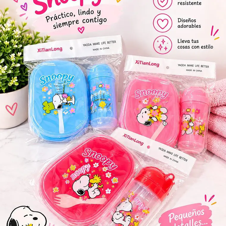 DÚO TUPPER & BOTELLA SNOOPY MODELO #26-FH-113 1