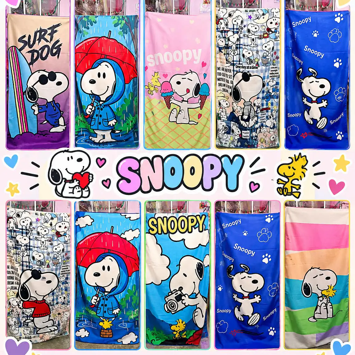 TOALLA INFANTIL SNOOPY 70cm x 138cm (AL AZAR) MOD #26-YJ-015 💲4️⃣9️⃣💲 1