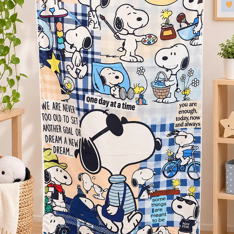 TOALLA INFANTIL SNOOPY 70cm x 138cm (AL AZAR) MOD #26-YJ-015 💲4️⃣9️⃣💲 11