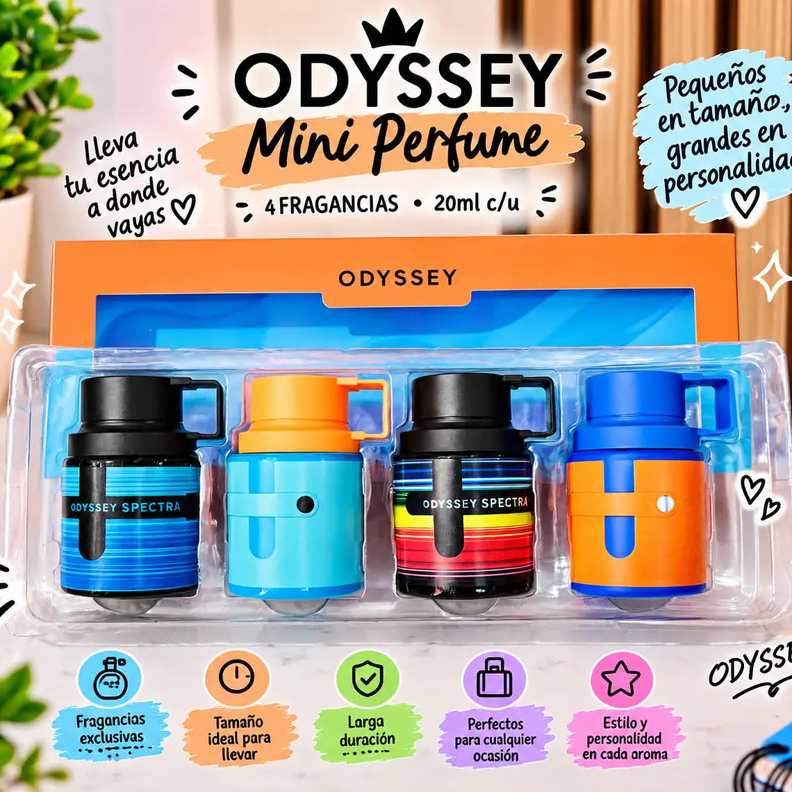 SET CON 4 MINI PERFUMES ODYSSEY ARMAF MOD# 9371 1