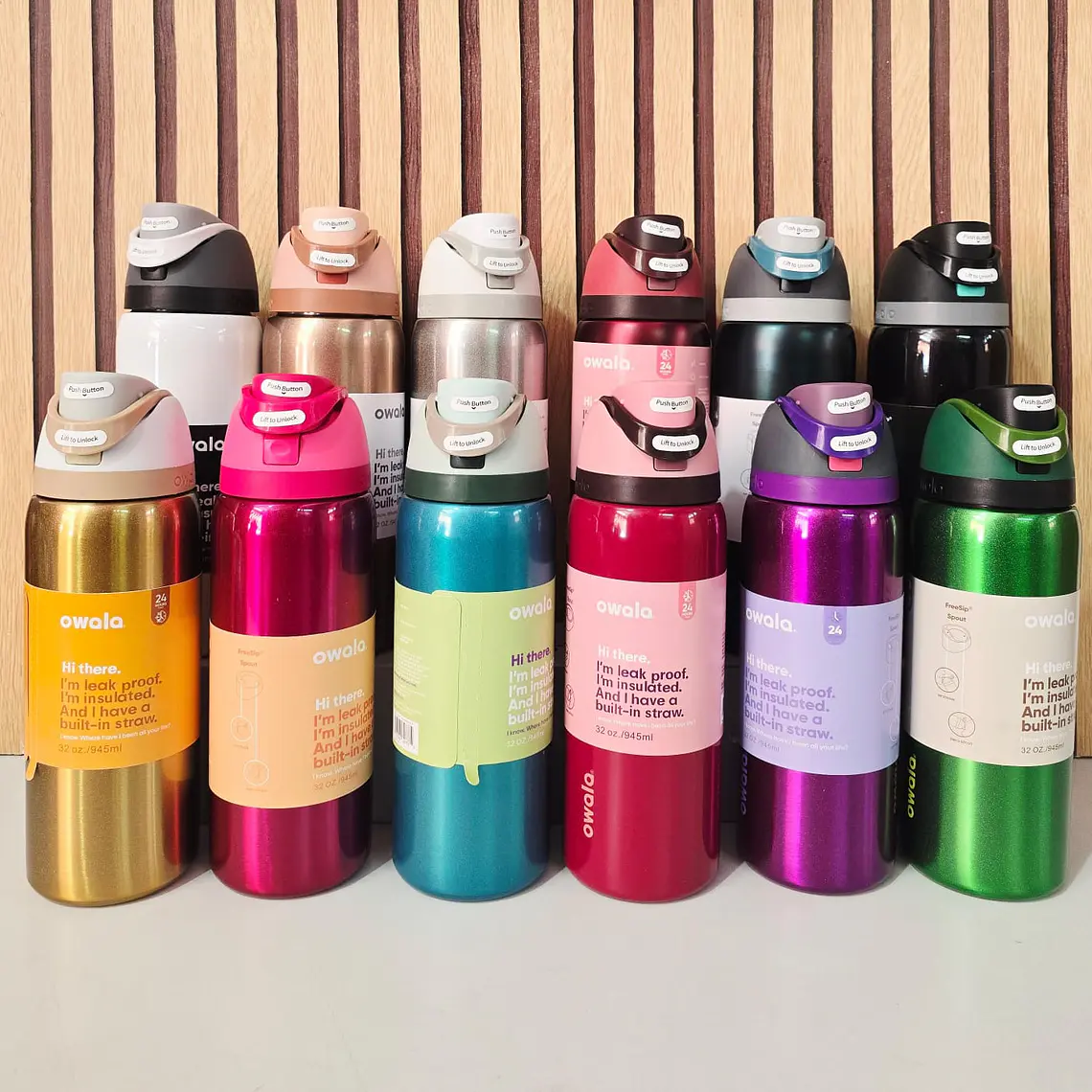 TERMO OWALA COLORES METÁLICOS DE 944ML MOD# FF-398 1