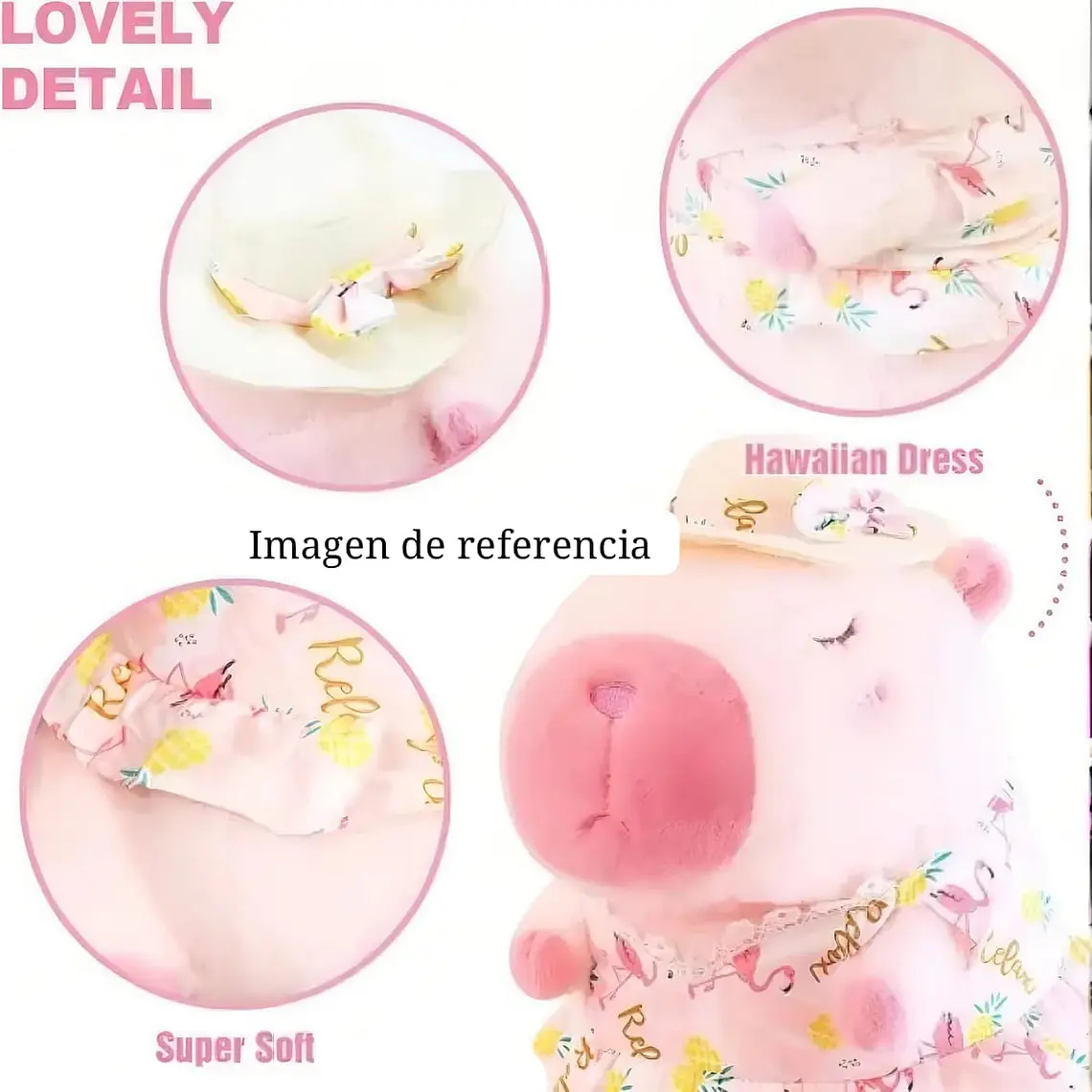 PELUCHE ROSA CAPIBARA CON CAMISA MOD# WB111 2