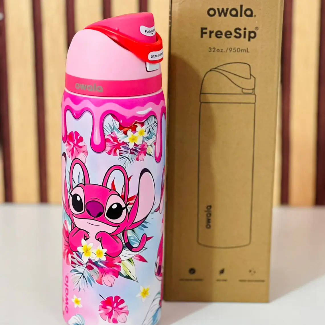 TERMO OWALA FREESIP DE 945ML DISEÑO STITCH MOD# ANCO-XF238 2