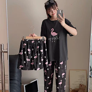 PIJAMA PARA DAMA (PANTALÓN, PLAYERA Y SHORT) MOD# 503
