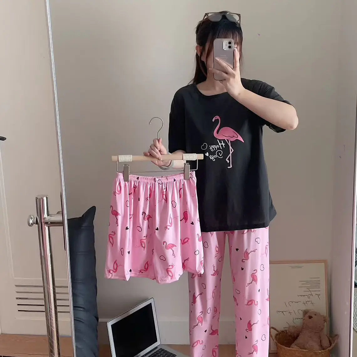 PIJAMA PARA DAMA (PANTALÓN, PLAYERA Y SHORT) MOD# 503 4