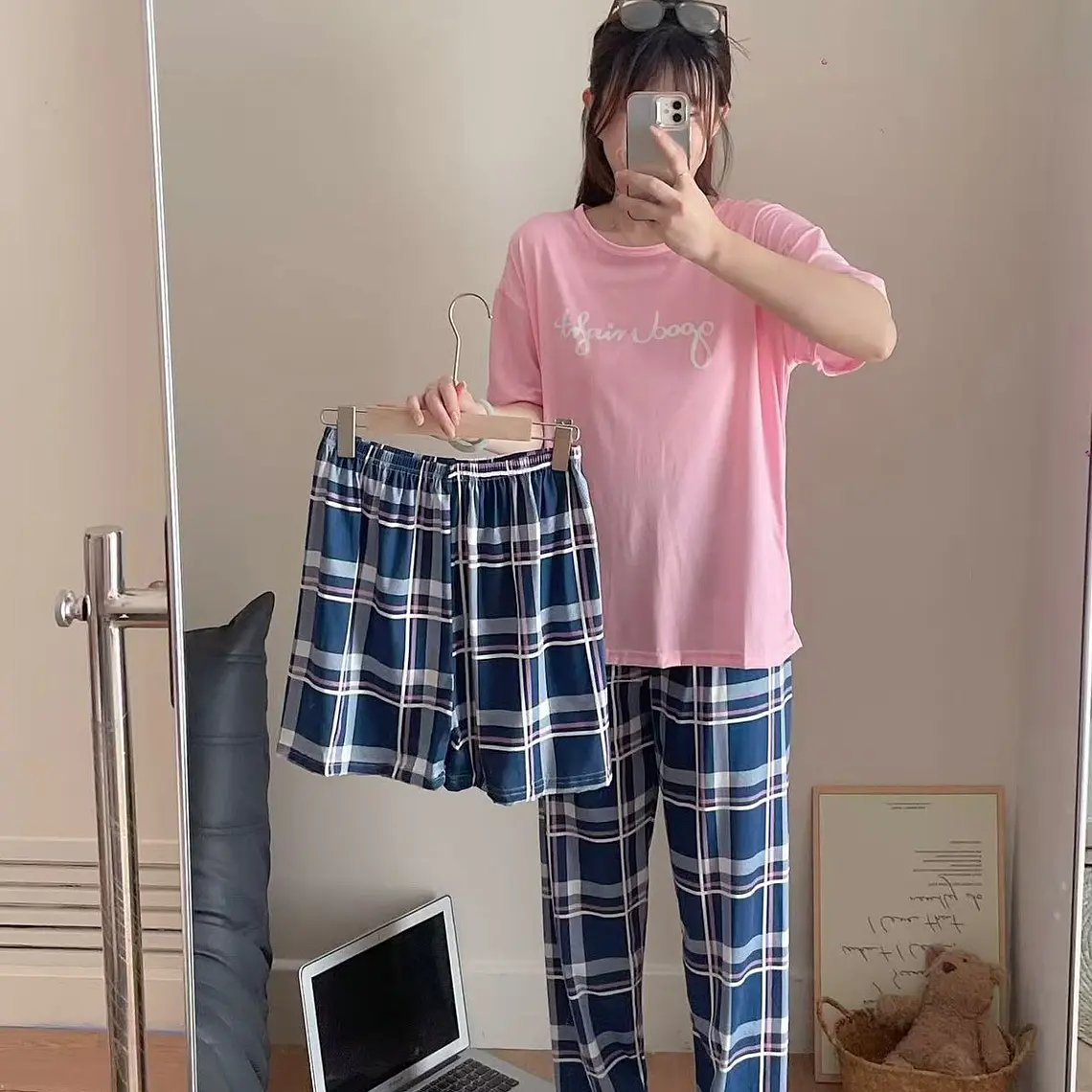 PIJAMA PARA DAMA (PANTALÓN, PLAYERA Y SHORT) MOD# 503 5