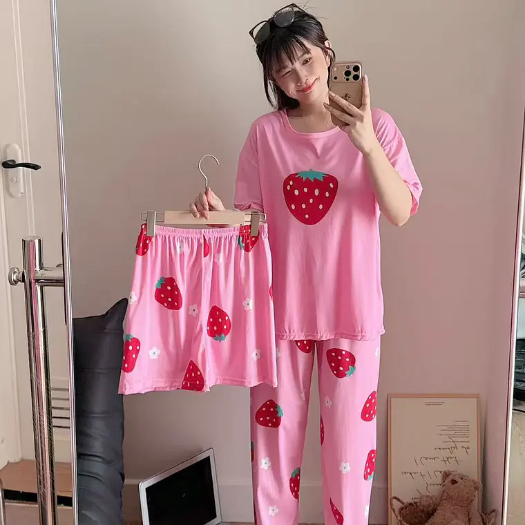 PIJAMA PARA DAMA (PANTALÓN, PLAYERA Y SHORT) MOD# 503 7