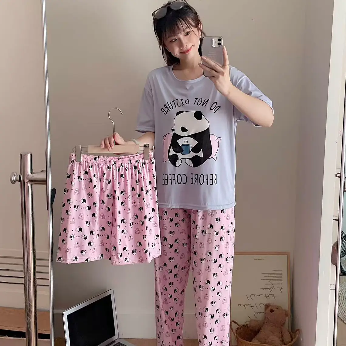 PIJAMA PARA DAMA (PANTALÓN, PLAYERA Y SHORT) MOD# 503 13