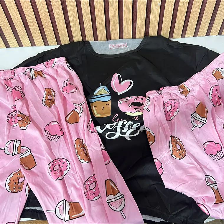 PIJAMA PARA DAMA (PANTALÓN, PLAYERA Y SHORT) MOD# 503 16