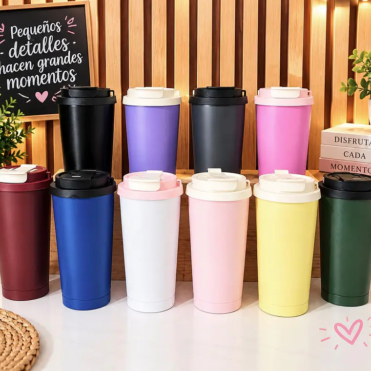 VASO TERMICO 520ML COFFEE COLORES LISOS MOD #31-66-65 1