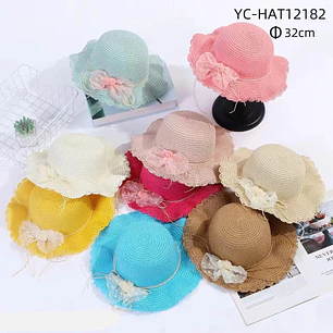 SOMBRERO INFANTIL CON MOÑO MOD# YC-HAT12182 👒