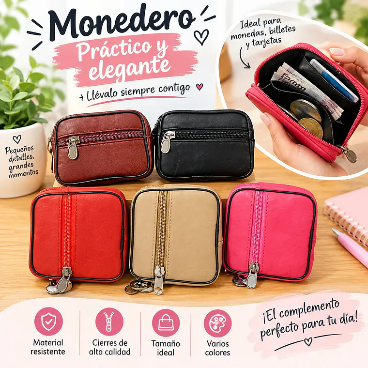 MONEDERO COLORES AL AZAR  MOD#W303-5 1