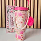 VASO TÉRMICO DE 887ML CON POMPÓN Y PERLAS MOD# VASOS C20 - Miniatura 3
