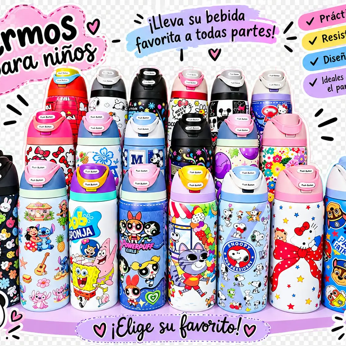 TERMO DE 950ML OWALA VARIOS PERSONAJES MOD# OS32🥤 1