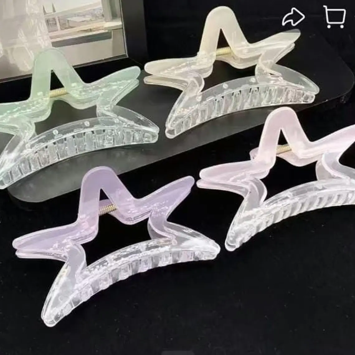 DOCENA DE PINZAS TRANSPARENTE EN FORMA DE ESTRELLA MOD# W-JH-11172 ⭐ 1