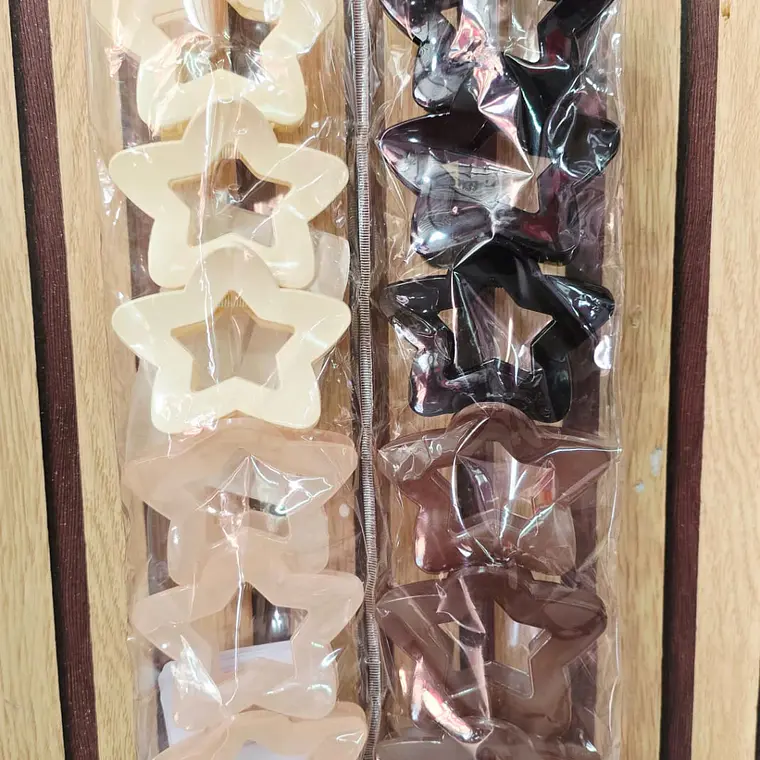 DOCENA DE PINZAS PARA EL CABELLO (ESTRELLA) MOD# W-JH-08020 1