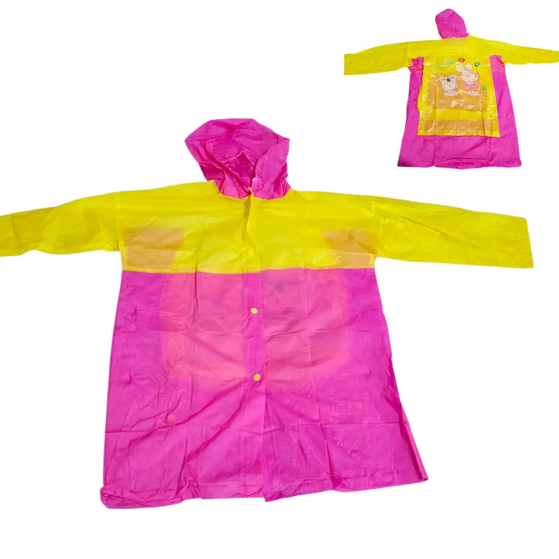 IMPERMEABLE PARA NIÑOS CON CAPUCHA Y AMPLIACIÓN PARA MOCHILA MOD# TH-168 ☔🌧️ 2