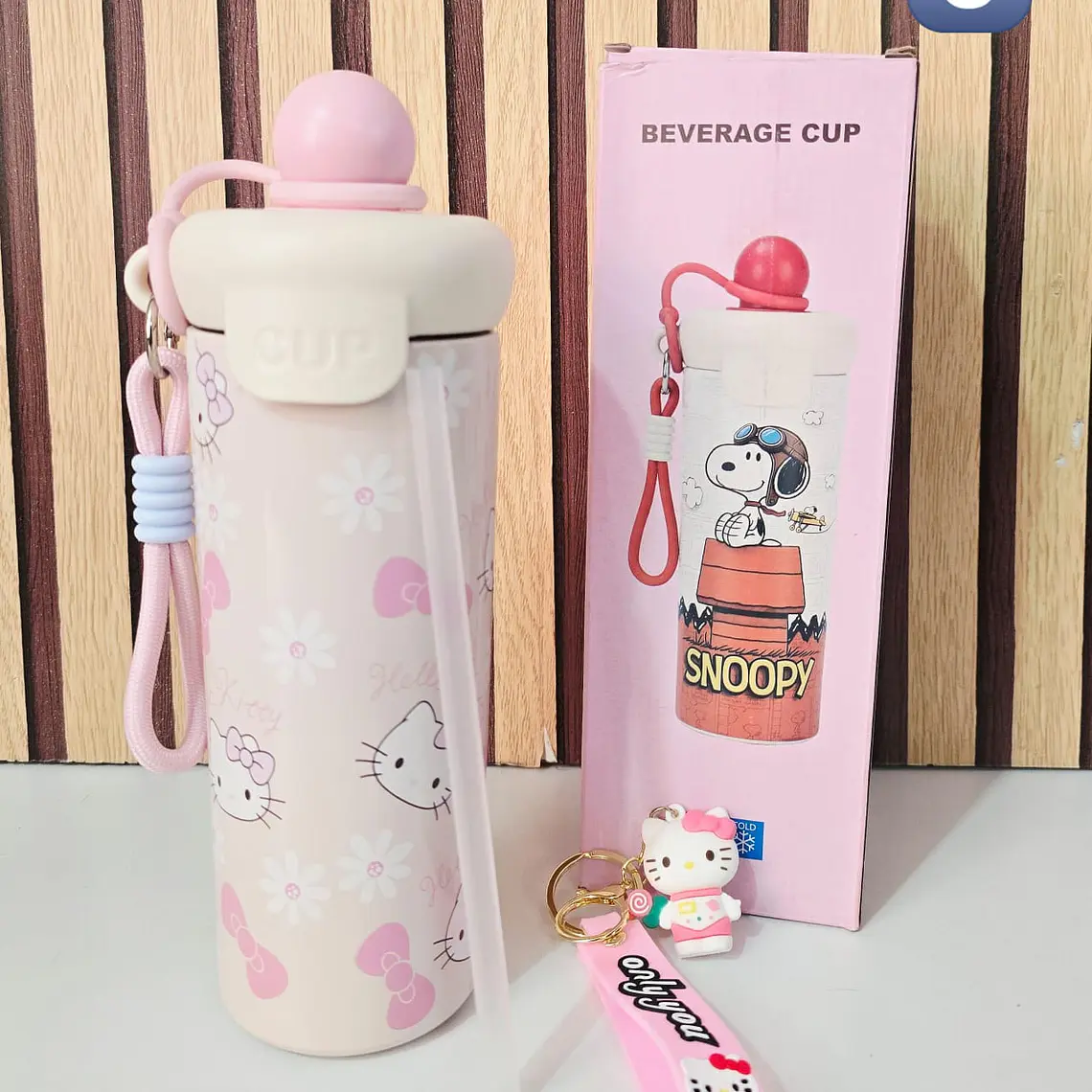 TERMO HELLO KITTY DE 600ML CON LLAVERO MOD# 26-TERMO-074 5