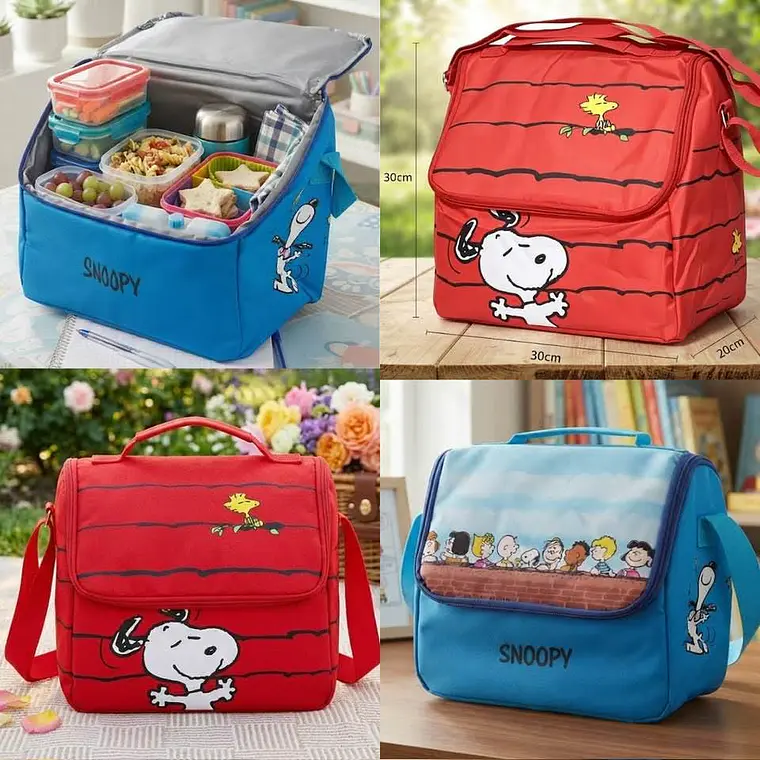 LONCHERA TÉRMICA SNOOPY AZUL O ROJA 1