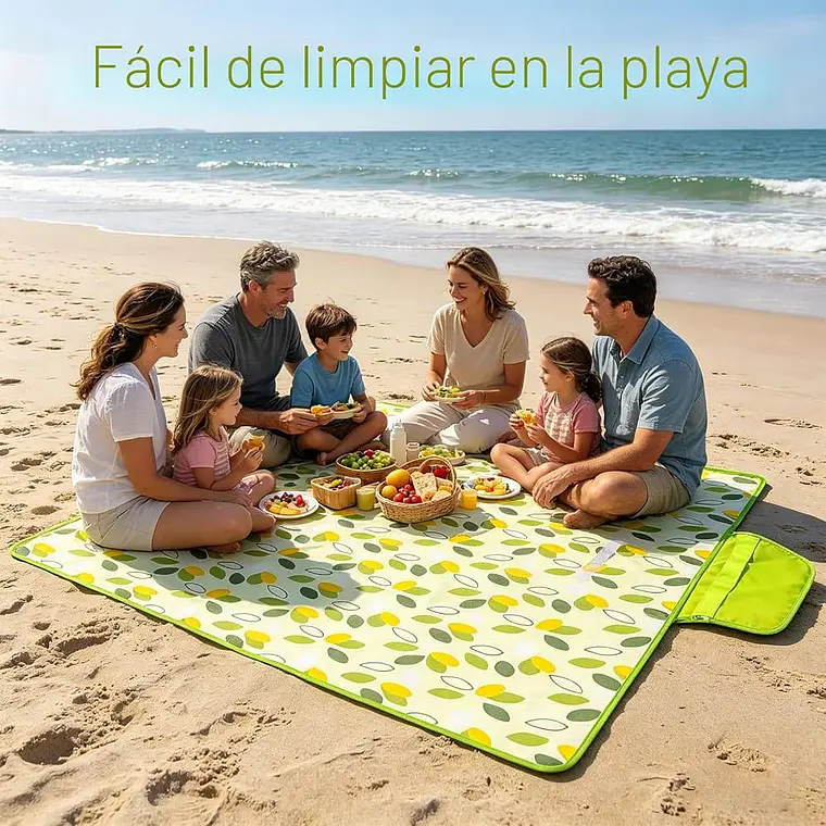 MANTA PARA PICNIC VERDE HOJAS 🌿 🧺 3