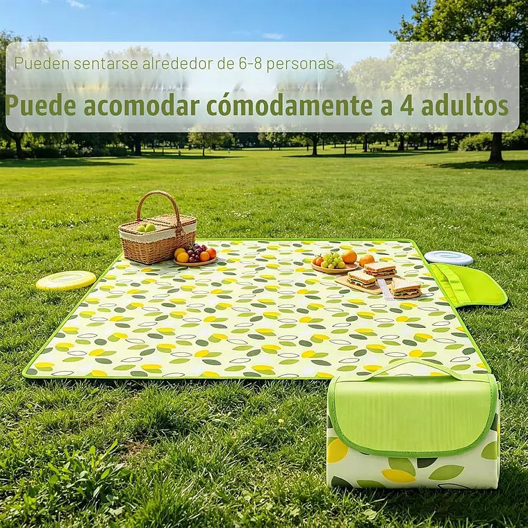 MANTA PARA PICNIC VERDE HOJAS 🌿 🧺 4