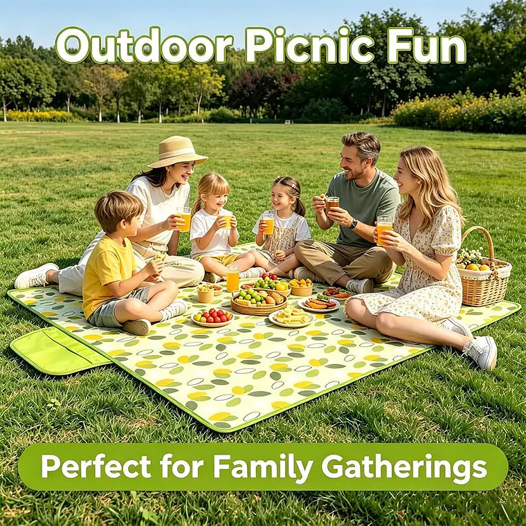 MANTA PARA PICNIC VERDE HOJAS 🌿 🧺 6