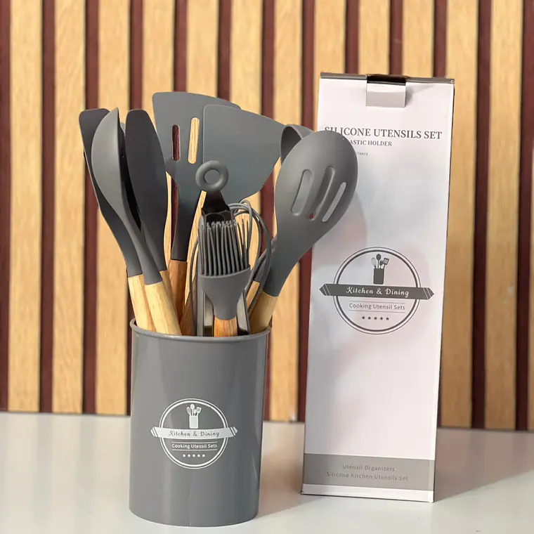 SET CON 12 UTENSILIOS DE SILICONA PARA COCINA MOD# TZ012 3