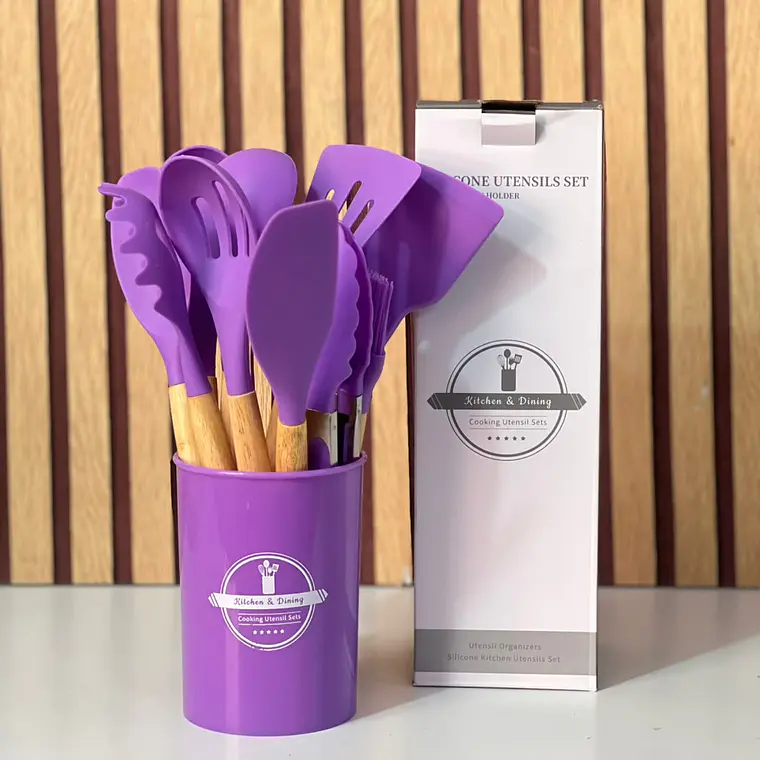 SET CON 12 UTENSILIOS DE SILICONA PARA COCINA MOD# TZ012 6