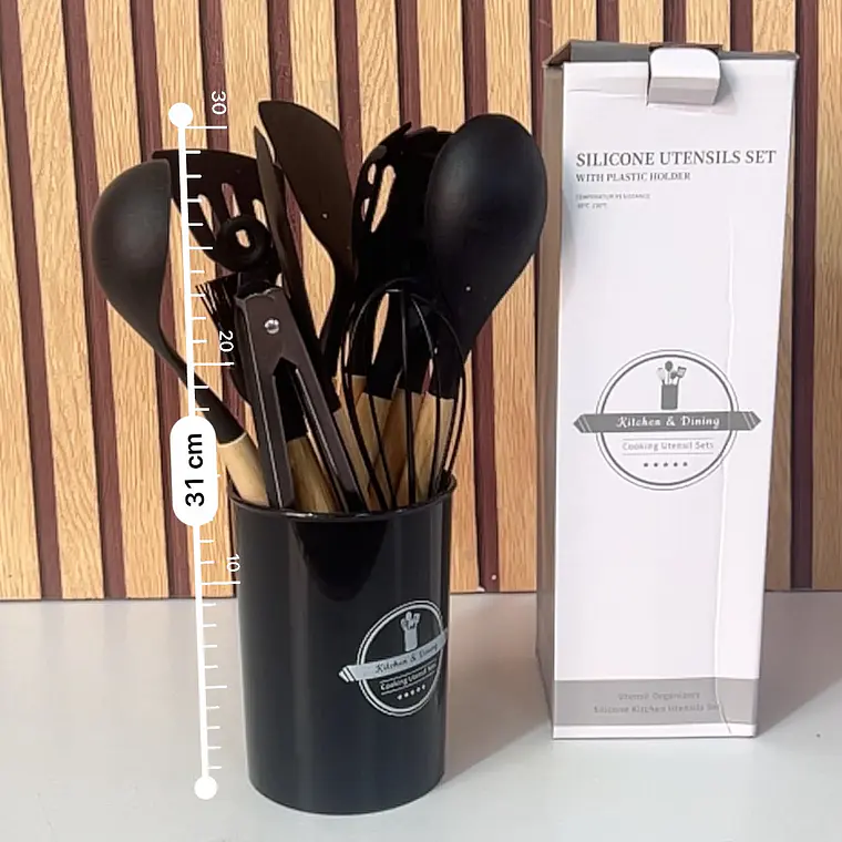 SET CON 12 UTENSILIOS DE SILICONA PARA COCINA MOD# TZ012 8