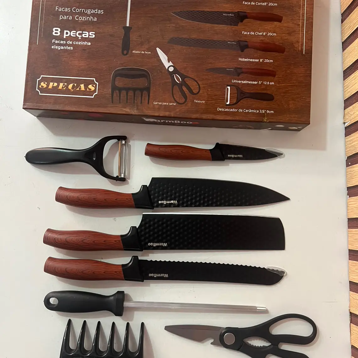 JUEGO DE CUCHILLOS  NEGROS MOD# WB-08DR 2