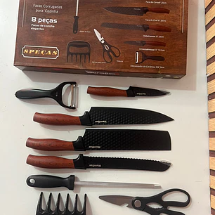 JUEGO DE CUCHILLOS  NEGROS MOD# WB-08DR