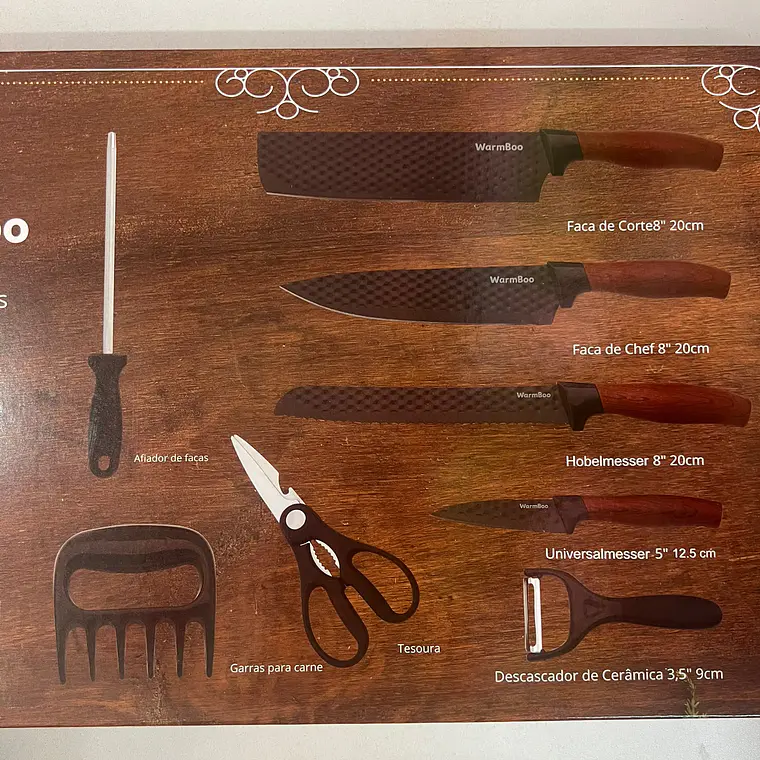 JUEGO DE CUCHILLOS  NEGROS MOD# WB-08DR 6