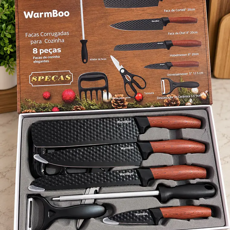 JUEGO DE CUCHILLOS  NEGROS MOD# WB-08DR 7