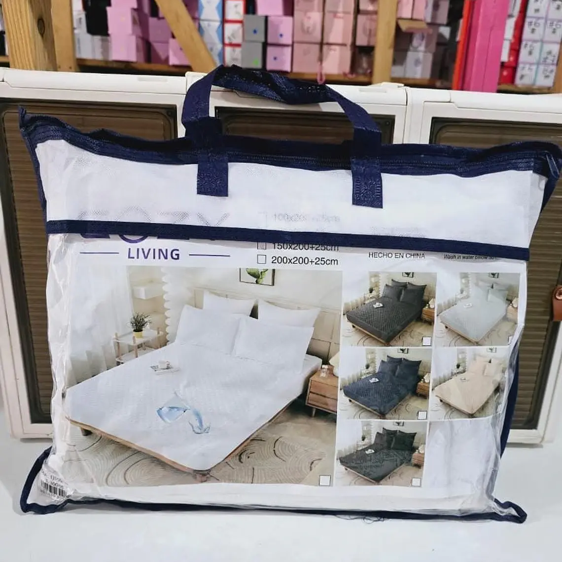 CUBRE COLCHÓN IMPERMEABLE MATRIMONIAL + 2 FUNDAS PARA ALMOHADA MODELO #T-30088 11