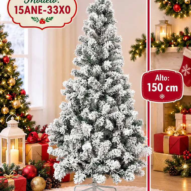 PINO DE NAVIDAD VERDE NEVADO  (1.5MTS)MOD# 15ANE-33X0🎄 1