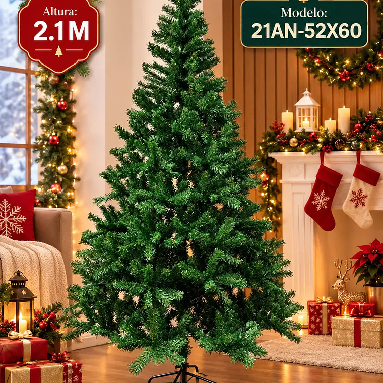PINO VERDE DE NAVIDAD (2.1MTS) MOD# 21AN-52X60🎄 1