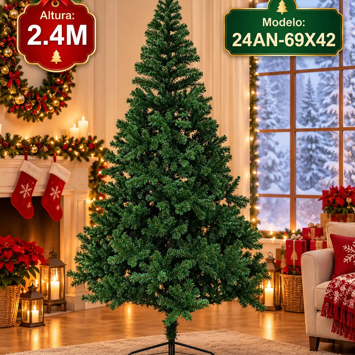 PINO VERDE DE NAVIDAD (2.4MTS) MOD# 24AN-69X42🎄 1