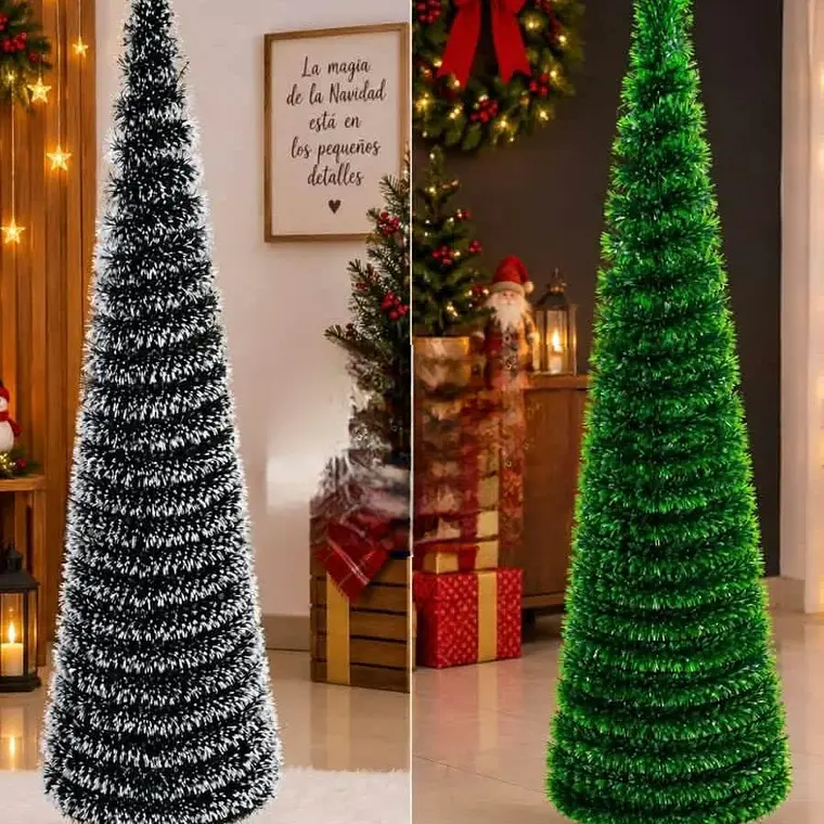 PINO VERDE Y CON PUNTAS BLANCAS PLEGABLE CON LUZ LED(1.5MTS) MOD# 15LY1-22X5,1 4