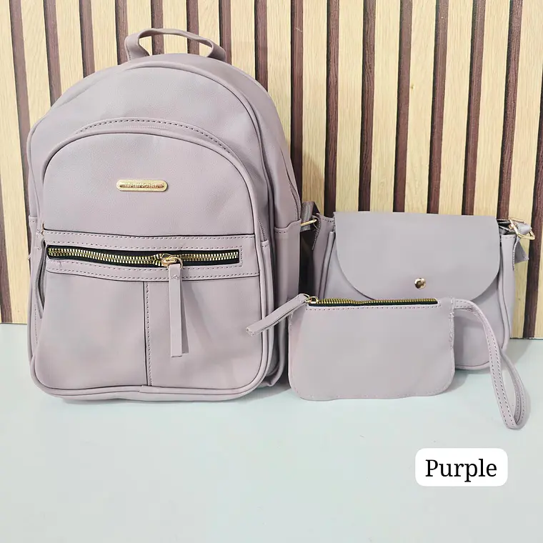 COMBO JUVENIL (3PZ) MOCHILA+MARICONERA+MONEDERO GRENOBIL PARA DAMA MOD# AJN334 5