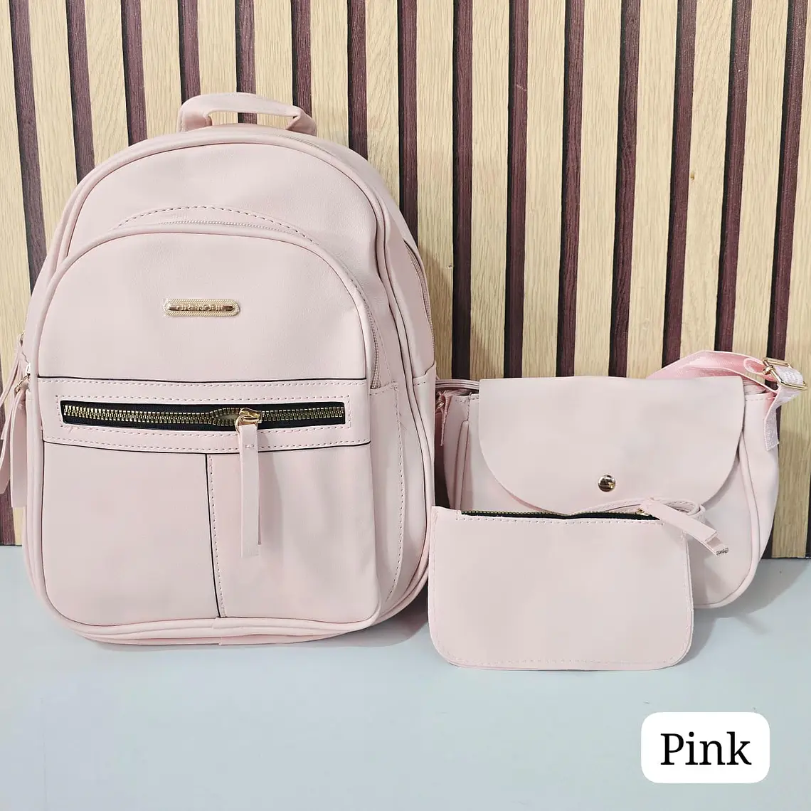 COMBO JUVENIL (3PZ) MOCHILA+MARICONERA+MONEDERO GRENOBIL PARA DAMA MOD# AJN334 9
