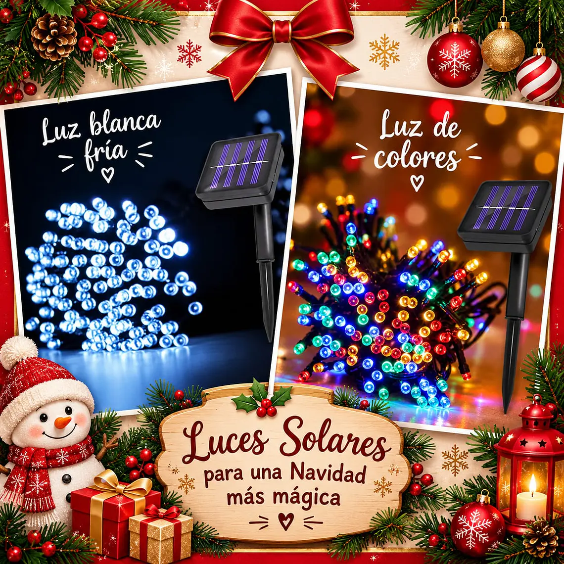 10MTS SERIE SOLAR LUZ BLANCA Y COLORES MOD# TS-8509🎄🎅🏻 1