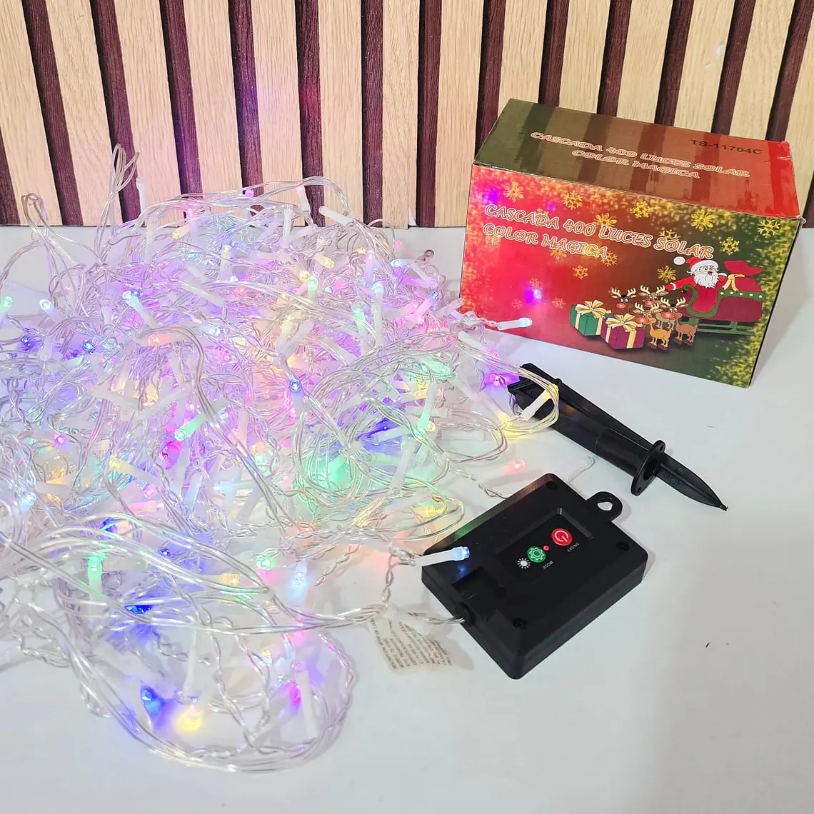 9 MTS CASCADA SOLAR LUZ DE COLORES(400L) MOD# TS-11704C 2