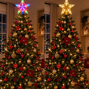 ESTRELLA PARA DECORACIÓN LUZ CÁLIDA Y DE COLORES MOD# 2648  ⭐