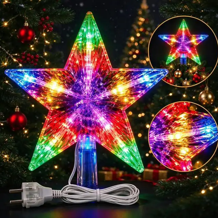 ESTRELLA PARA DECORACIÓN LUZ CÁLIDA Y DE COLORES MOD# 2648  ⭐ 4
